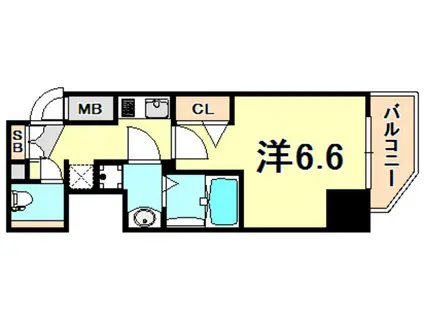 プレサンス神戸元町ミューズ(1K/5階)の間取り写真