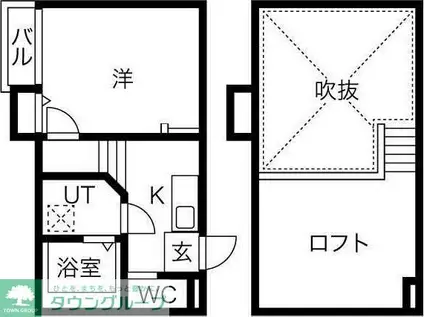 AMPIO八田(1K/1階)の間取り写真