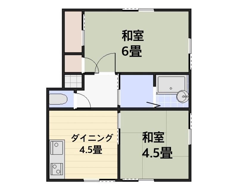 第5宮塚ハイツ(2DK/1階)の間取り写真