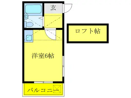 レオパレス赤羽第6(1K/2階)の間取り写真