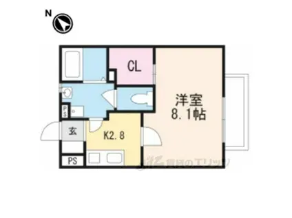 アーバンプロムナードⅡ(1K/2階)の間取り写真