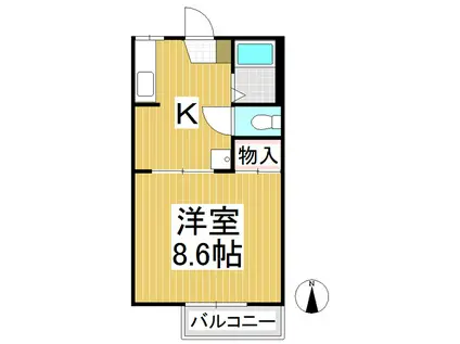 フレグランスりんどう(1DK/1階)の間取り写真