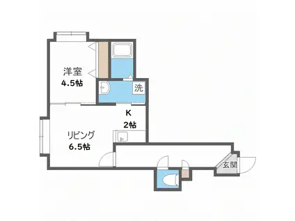 リータウンJ(1LDK/2階)の間取り写真