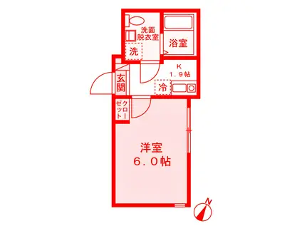 アバンサール上大岡(1K/3階)の間取り写真