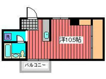 アパルトマン喜美よし(ワンルーム/2階)の間取り写真