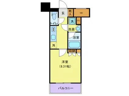 アウローラ日泉(1K/3階)の間取り写真