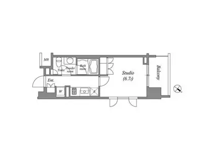 LASANTE 千駄木(1K/7階)の間取り写真