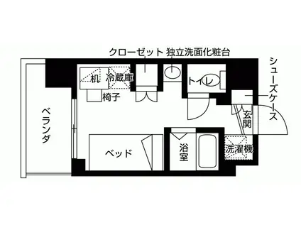 リビオセゾン早稲田(ワンルーム/6階)の間取り写真