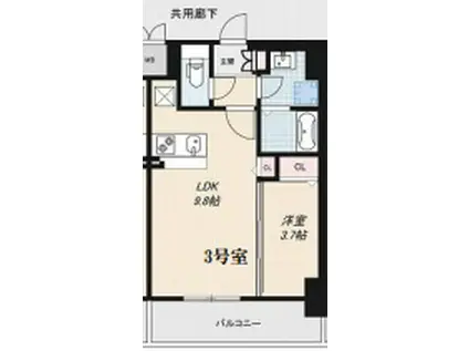 レジデンスH忍町(1LDK/10階)の間取り写真