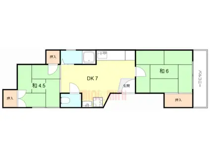 メゾン塚本(2DK/2階)の間取り写真