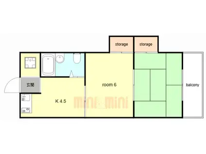 サリーズ西明石(2K/2階)の間取り写真