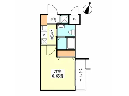 ベレール目黒(1K/2階)の間取り写真