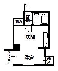 ラシアール2条通(1DK/4階)の間取り写真