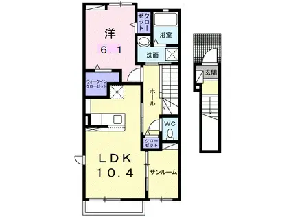いちぢくばた家(1LDK/2階)の間取り写真