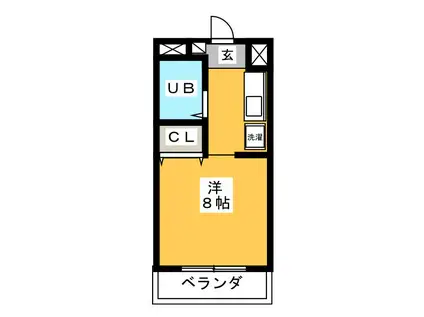 エクセランス岐阜西(ワンルーム/4階)の間取り写真