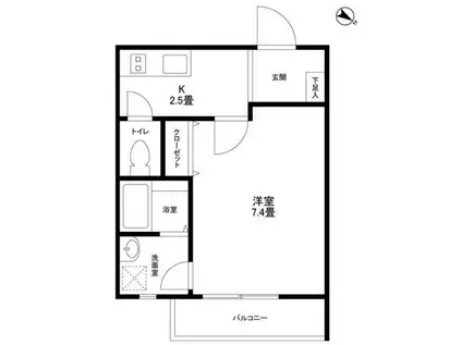 MARS(1K/2階)の間取り写真