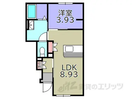 ブラン ルリエ(1LDK/1階)の間取り写真