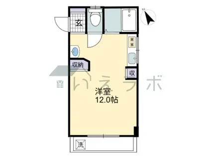 ソレイユ東雲(ワンルーム/1階)の間取り写真