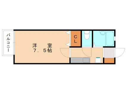 MOON江南町(1K/1階)の間取り写真