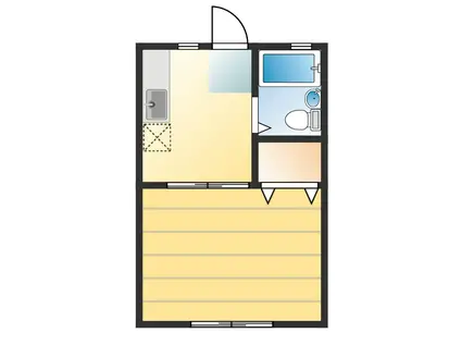 サンライズ東寺尾III(1DK/1階)の間取り写真