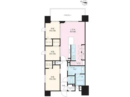 ルピアコート大宮 THE VISTA(3LDK/13階)の間取り写真