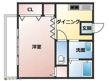 第5コーポヴィラ(1K/2階)の間取り写真