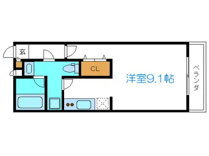 リブリSUNNY(ワンルーム/2階)の間取り写真