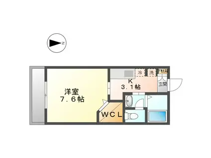 マストライフ川崎平間C(1K/1階)の間取り写真