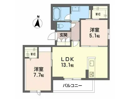 グランツ野田(2LDK/3階)の間取り写真