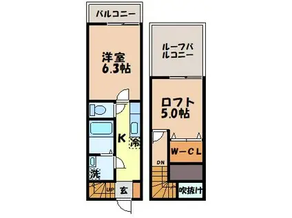 SAKURA(2K/2階)の間取り写真