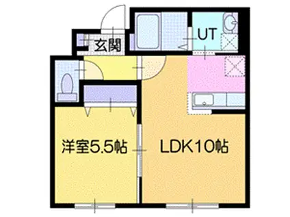 シェラトン北広島(1LDK/3階)の間取り写真