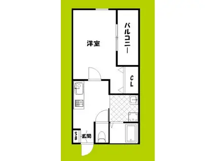 ユウパレス池上町(1K/2階)の間取り写真