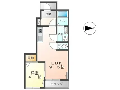 フォレスト鹿妻III(1LDK/1階)の間取り写真