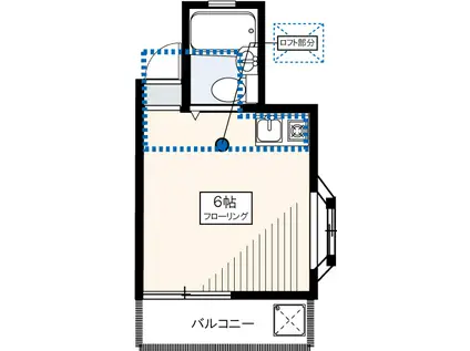 ラムール(ワンルーム/2階)の間取り写真