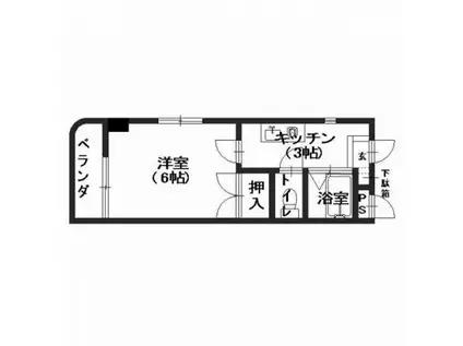 祇園尾前ビル(1K/2階)の間取り写真