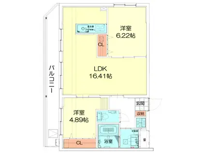 TECHNO-TERRASSE 北綾瀬(2LDK/3階)の間取り写真