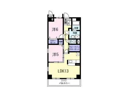 ロイヤルメドウ(2LDK/2階)の間取り写真