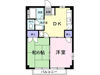 キャナルシティ壱番館(2DK/2階)の間取り写真