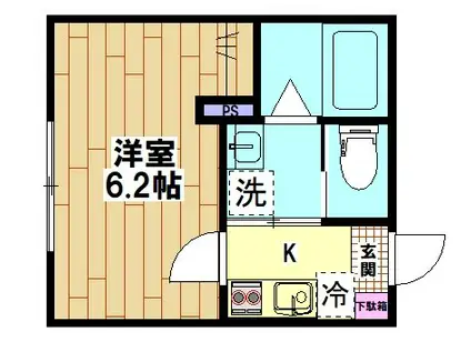ヴィラ新井宿(1K/2階)の間取り写真