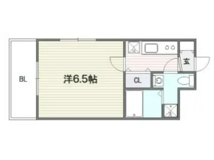 ラファセルフィーナ天神(1K/6階)の間取り写真