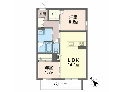 シャーメゾン西鳴水(2LDK/3階)の間取り写真