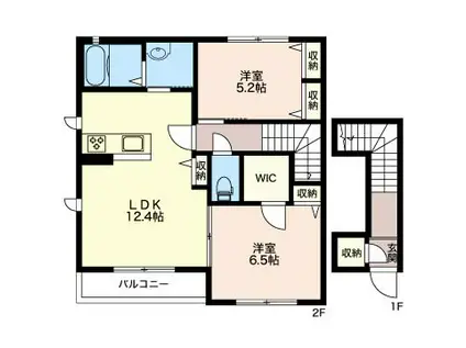 ロシェ B(2LDK/2階)の間取り写真