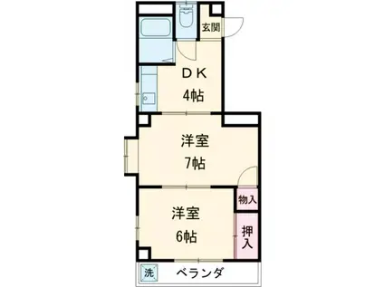 水野ビル(2DK/2階)の間取り写真