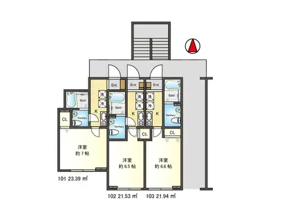 CASA MOMA(1K/1階)の間取り写真