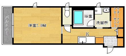 アガトンツインズα(1K/1階)の間取り写真