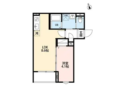 ROBOT HOME 検見川II(1LDK/3階)の間取り写真