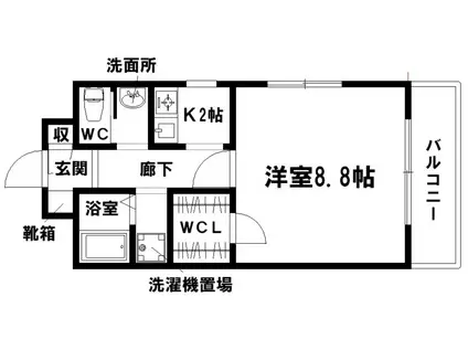 プランドール桜台(1K/2階)の間取り写真