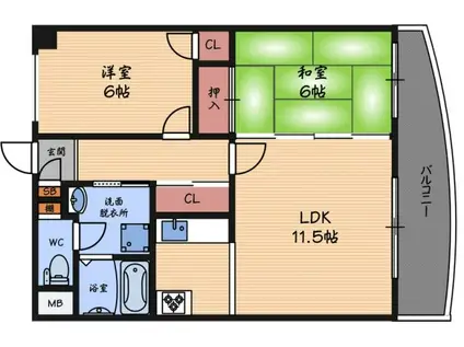 ネスト95(2LDK/4階)の間取り写真