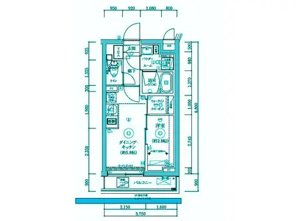 リルシア三軒茶屋(1DK/1階)の間取り写真