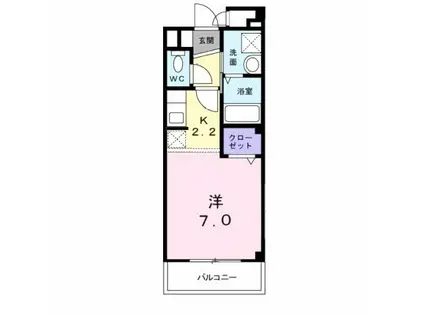 エテルノカーサ東千葉(1K/5階)の間取り写真